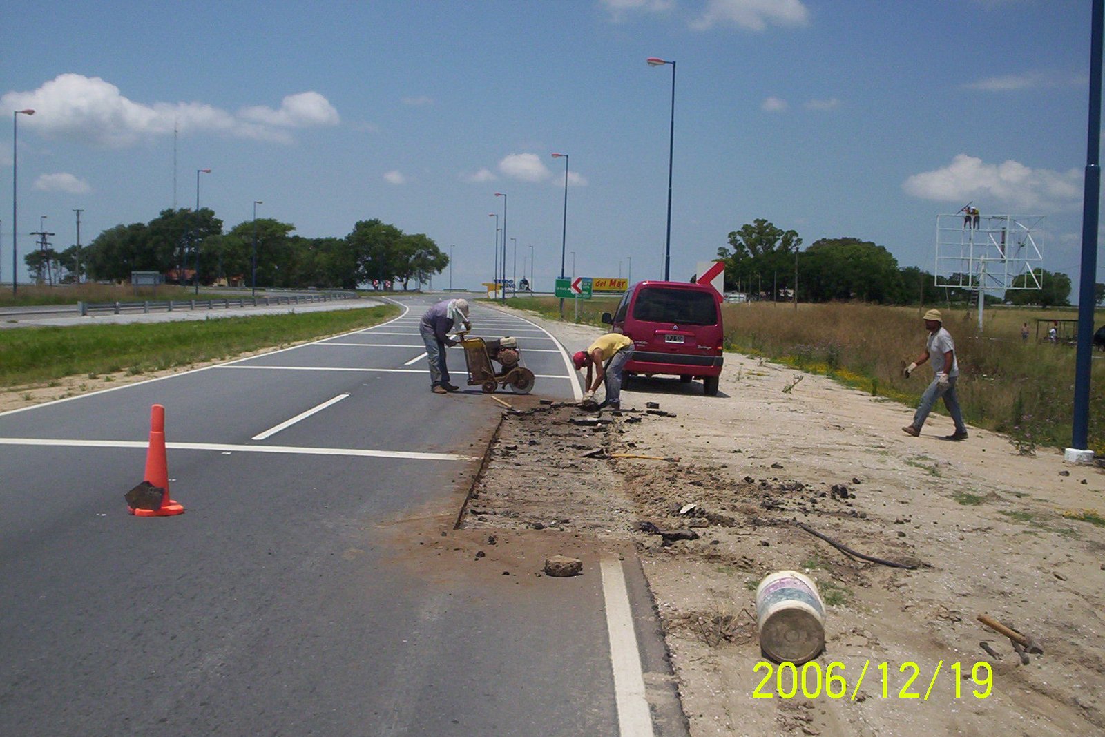Bacheo en ruta