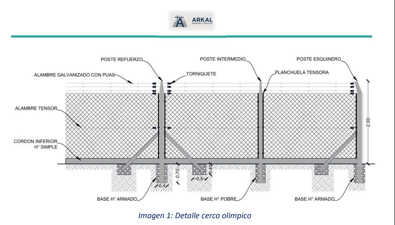 Render del proyecto de cerco olímpico diseñado por Arkal Ingeniería